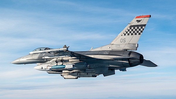 F-16 Fighting Falcon flying over South Korea