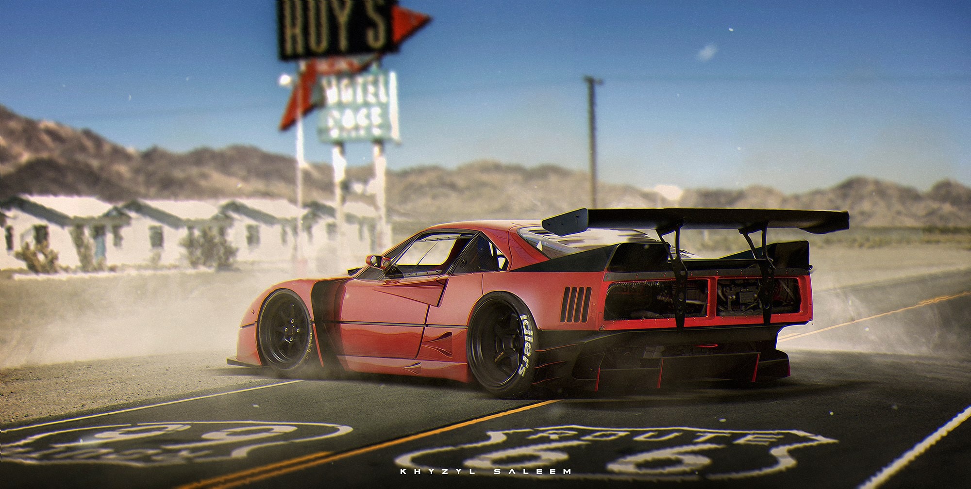 if the ferrari f40 was a muscle car on route 66 94350_1
