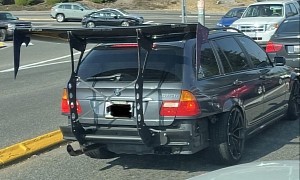 If You Look Closely, You’ll See an Old Bimmer Wagon Attached to That Huge Wing
