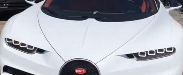 Kylie Jenner shows off new Bugatti Chiron in white and black, with orange interior