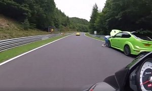 Ignorant Focus RS Driver Tries to Fix Car in the Middle of Nurburgring Traffic