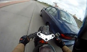 Ignorant Lady Cuts Rider Off, Couldn't Care Less