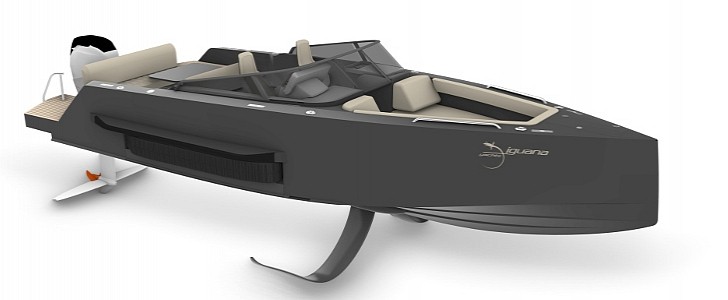 Iguana Yachts' electric Foiler powerboat