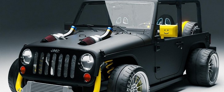 Jeep Wrangler JK slammed wide twin-turbo rendering by demetr0s_designs
