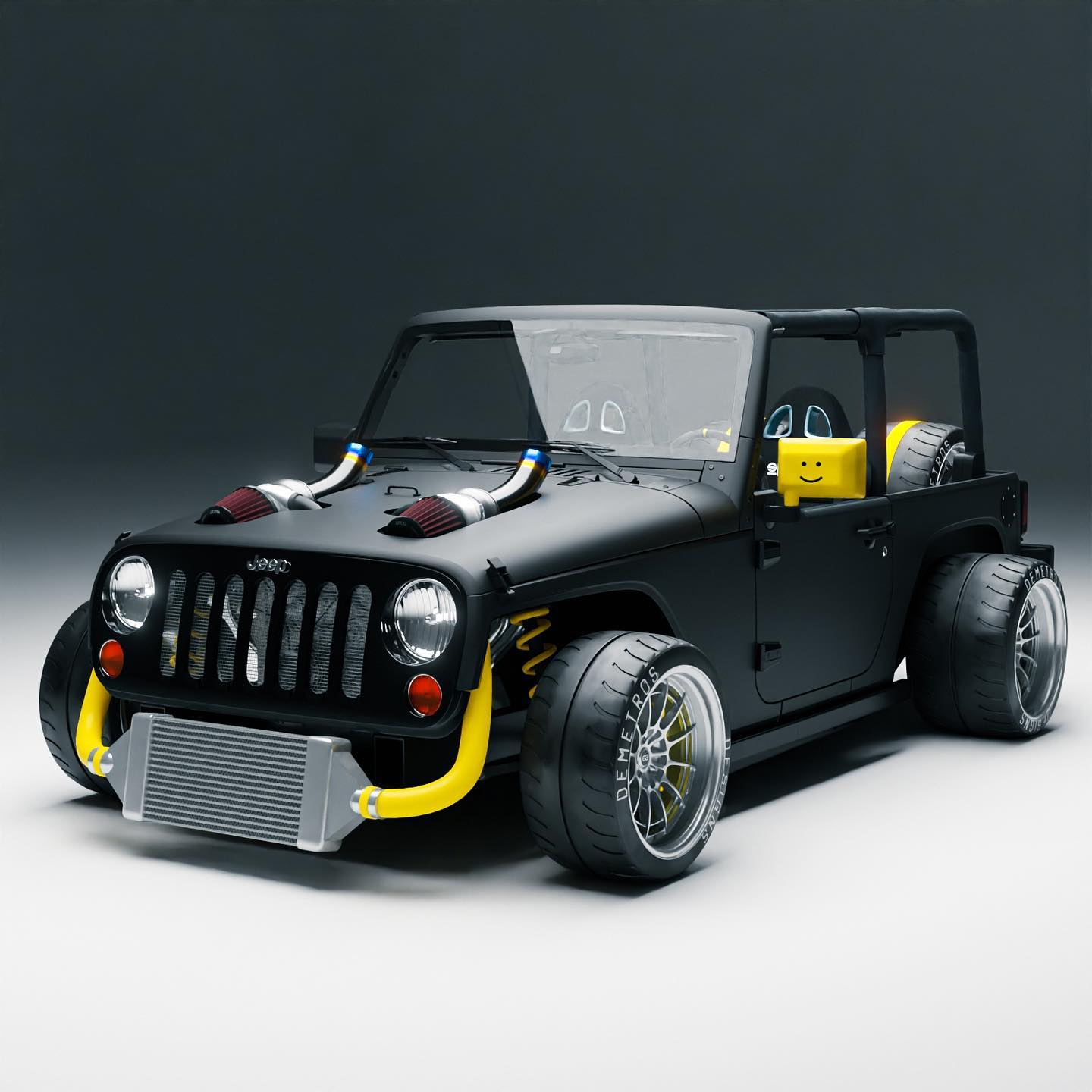 Impractical Jeep Wrangler Turns Digital JK Work of Slammed, Wide Twin-Turbo  Art - autoevolution
