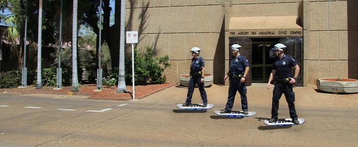 In Mount Isa, Australia Police Officers Road Hoverboards Today
