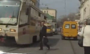 In Soviet Russia, Pedestrians Crash into Trams