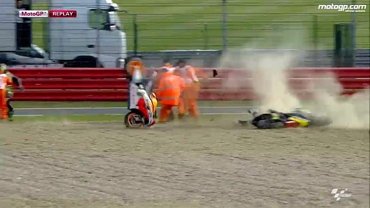 Marquez' Bike Crashes into Crutchlow's