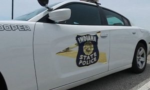 Indiana State Police Trooper Car Hit With Dirty Diaper, Traffic Stop Ensues