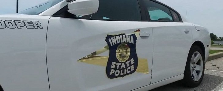 Indiana State Police car hit by dirty diaper, person gets cited for littering