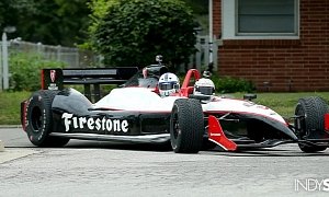 Indianapolis Colts’ Reggie Wayne Arrives at Training Camp in an IndyCar