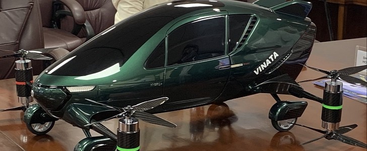 Vinata's flying car concept boasts impressive capabilities and a luxury design