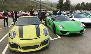 IndyCar's Graham Rahal Shows His PTS Porsche 911 R, PTS 918 at Cars and Coffee