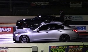 Infiniti Q50 Drags Caddy, Corvette, Q50s for World Record, and It's So Eerily Close