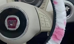 Influencer Gives Her Fiat 500 a Shiny, Fluffy Pink Interior Makeover, Cute or Nightmare?