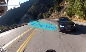 Innocent Rider Has a Brush with Death Thanks to Audi Idiot