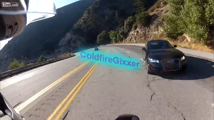 Innocent Rider Has a Brush with Death Thanks to Audi Idiot