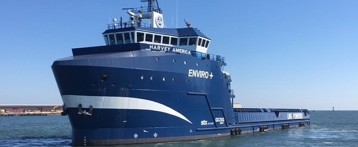 This tri-fueled supply vessel is the first of its kind in the world