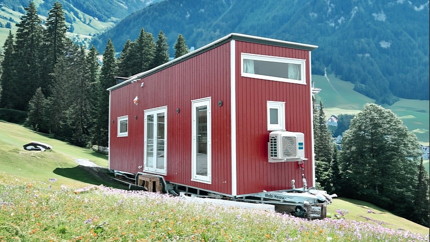 The Tangerine tiny home flaunts two loft bedrooms that are enclosed and lockable