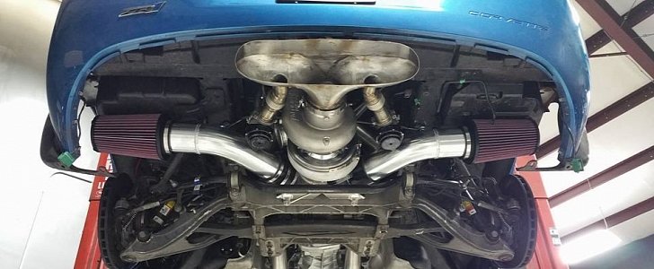 Insane Exhaust System Is Made From a Huge Turbo with Two Cone Air Filters