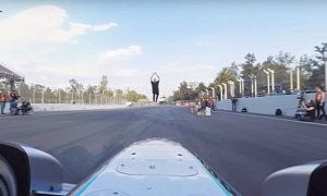 Insane Stuntman Jumps Over Speeding Formula E Car, Lives to Brag About It