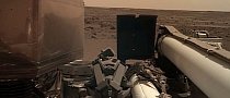 InSight Landed Tilted into a Large Sandbox