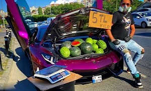 Influencer Uses Lamborghini Aventador to Sell Watermelons in Turkey