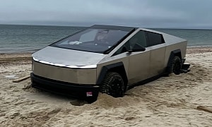 Instant Karma: Tesla Cybertruck Got Stuck on the Beach Days After Parking on the Crosswalk