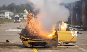 Insurer Removes Tesla's Battery and Uses Pyrotechnics to Prove EV Batteries Catch Fire