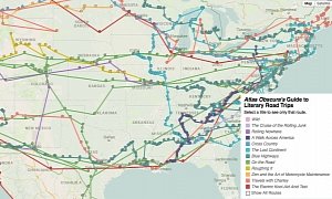 Interactive Map with 12 Famous Road Trips in the U.S. Literature Could Come in Handy