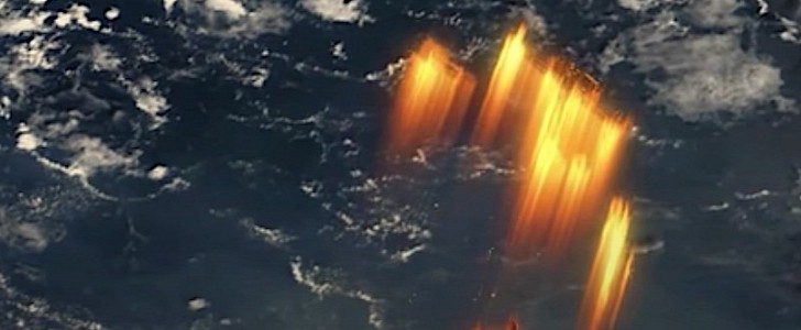 ISS burning in the atmosphere animation