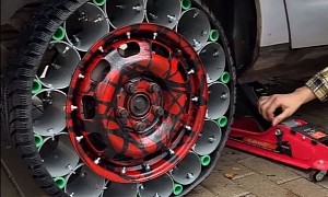DIYer  Makes Airless Tire With Plastic Pipes and Metal Bolts, Michelin Not Calling