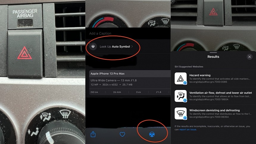 iPhone detecting the dashboard lights