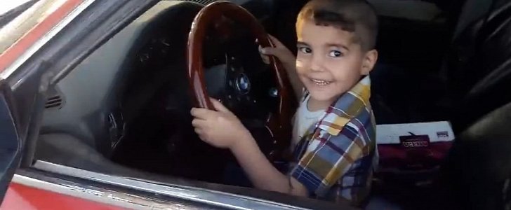 Three-year-old Boy does donuts in a BMW: Iraq
