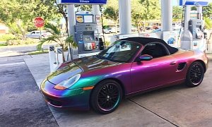Iridescent Porsche Boxster Stops for Gas in Miami, Splits Opinions
