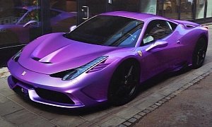 Is Rapper Tyga Driving a Purple Wrapped Ferrari 458 Speciale? <span>· Updated</span>