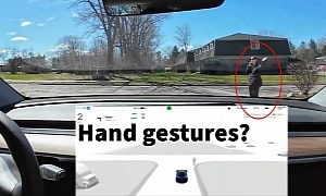 Is Tesla's Full Self-Driving Reacting to a Pedestrian's Hand Wave Gestures?