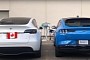Is This the First Side-by-Side Shot of Tesla Model Y and Ford Mustang Mach-E?