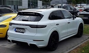 Is This The Porsche Cayenne Turbo S E-Hybrid? Prototype Spotted at Factory