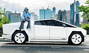 Isaiah Simmons Chooses Yet Another (NY) Giant, Tesla Cybertruck Dressed in White by Abushi