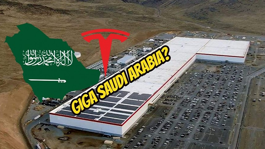 Giga Nevada, Saudi Arabia Map, and Tesla Logo