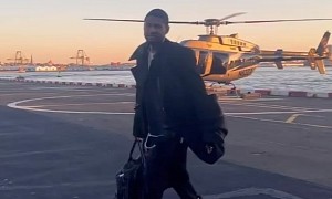 It Doesn't Get Any Cooler Than Usher Getting Out of a Private Helicopter in New York