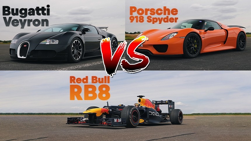 Can This Porsche 918 Spyder Defeat a Bugatti Veyron and an F1 Car?