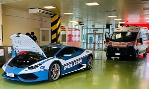 Italian Police Drive Lamborghini Huracan Across Country to Deliver the Gift of Life
