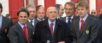 Italian President Giorgio Napolitano Visits Ferrari at Maranello