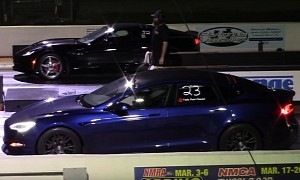 It's All Fun and Games, Until the Tesla Model S Plaid Shows Up at the Drag Strip