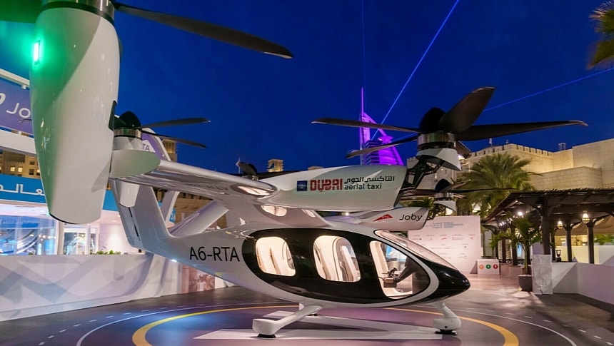 The Joby aircraft prototype was displayed at the World Governments Summit