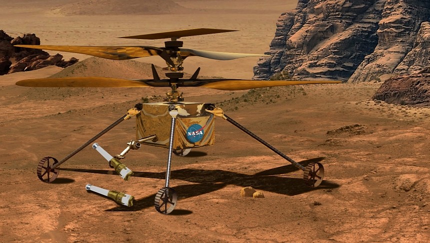 NASA Ingenuity Spacecraft on Mars