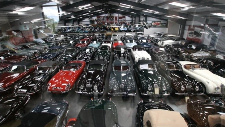 Part of James Hull's classic car collection