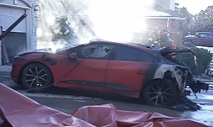 Jaguar EV Catches Fire in a Garage, Firefighters Use Ground-Breaking Blanket To Put It Out